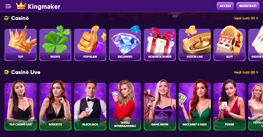 Giochi del casinò King Maker